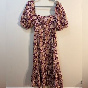 Favorite Daughter Floral Print Midi Dress Size 10